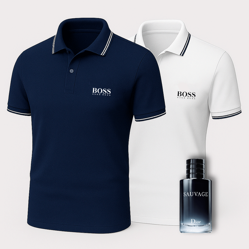 [BUY 1 GET 2] Premiere Polo Shirt Kit – 2 Premium Polos + Free Luxury Fragrance